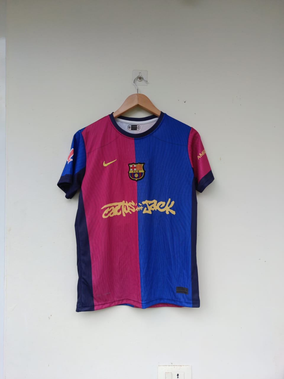 JW OG BARCELONA X TRAVIS SCOTT HOME KIT HALF SLEEVES EMBROIDERY(("HS RN EMBROIDERY"))