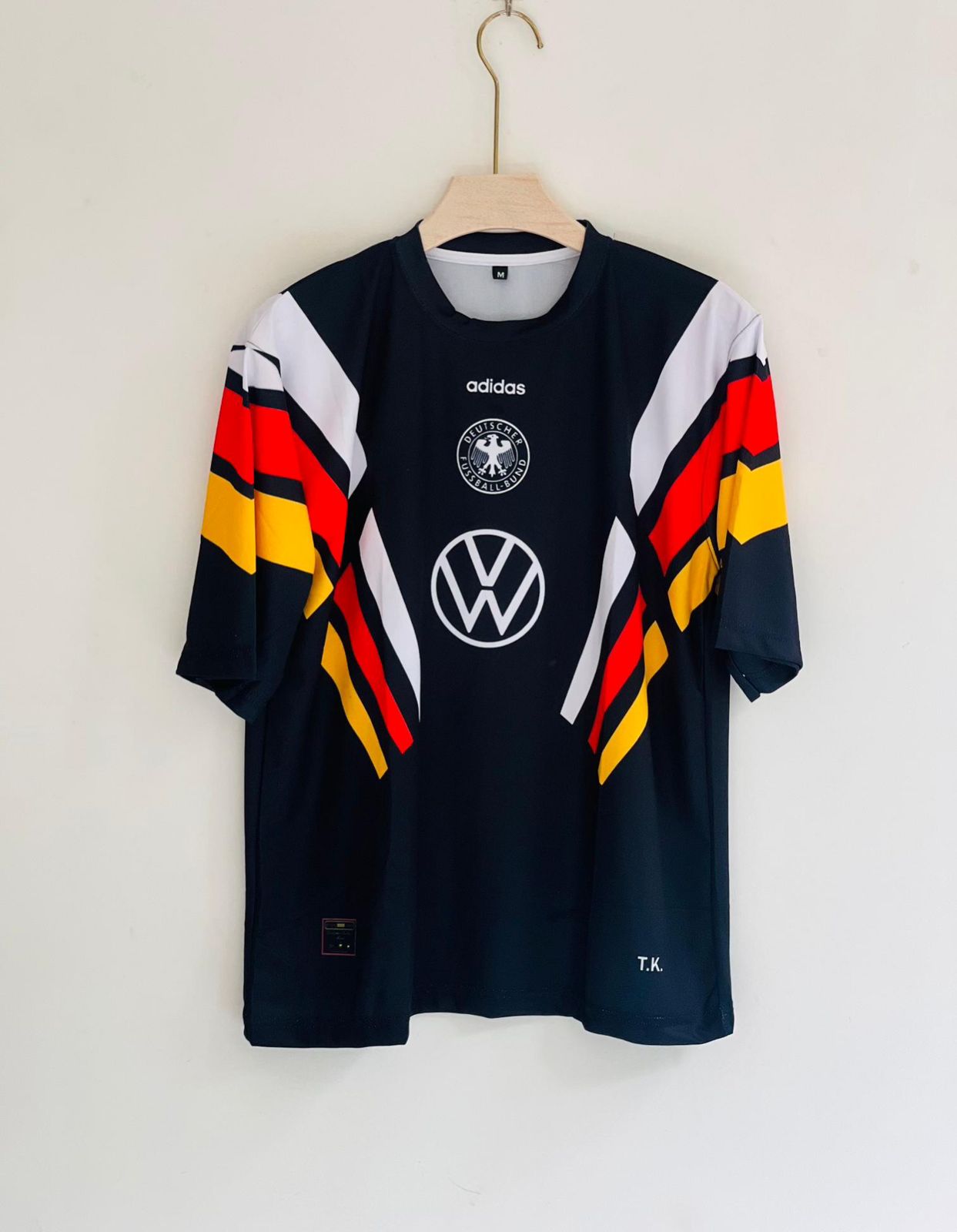 JW OG Germany 1996 Away Backenbauer OVERSIZED(("FIVE SLEEVES EMBROIDERY"))