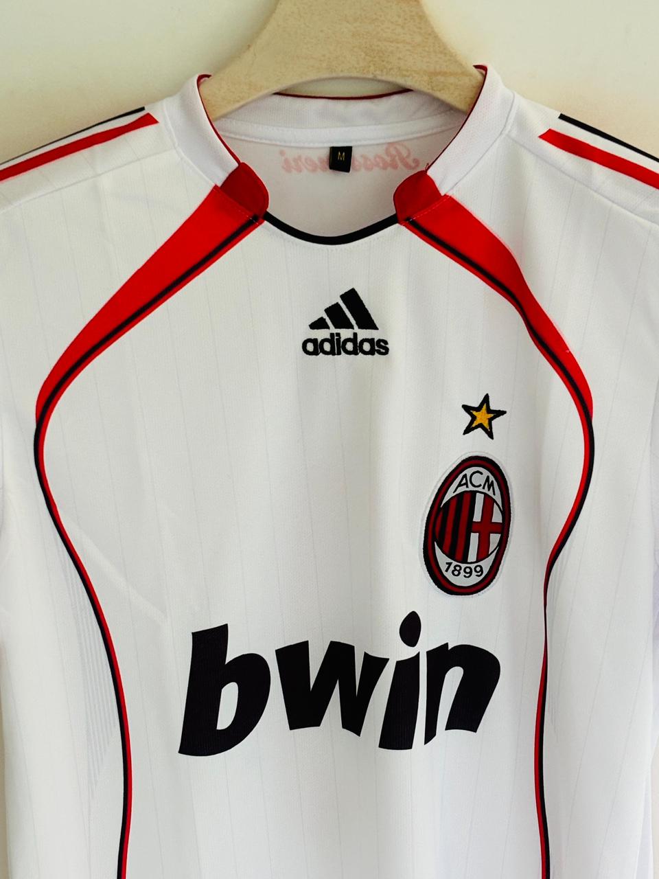 JW OG AC MILAN MALDINI 2006-07 AWAY HALF SLEEVE JERSEY EMBROIDERY