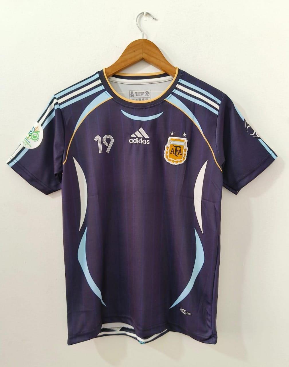 JW OG Argentina Messi Away Jersey half Sleeve Embroidery((
