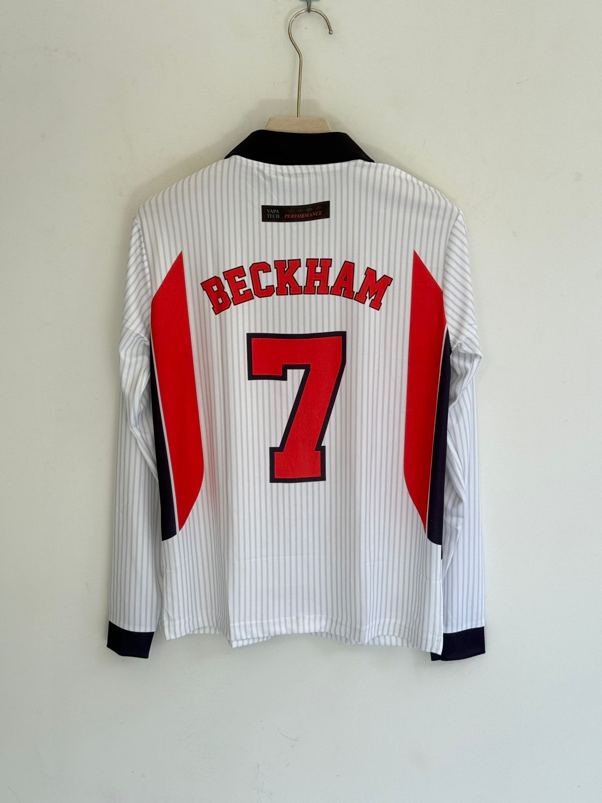 JW OG England Beckham Home 1998 - Retro Shirt (Full Sleeves)(("FS COLLER EMBROIDERY"))