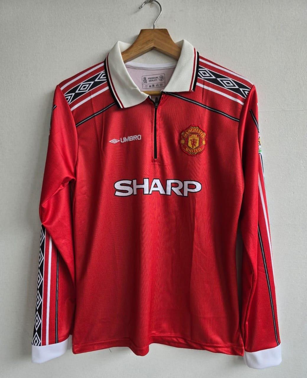 Full Sleeve Jersey With Collar England Home 1998 Retro Full Sleeve