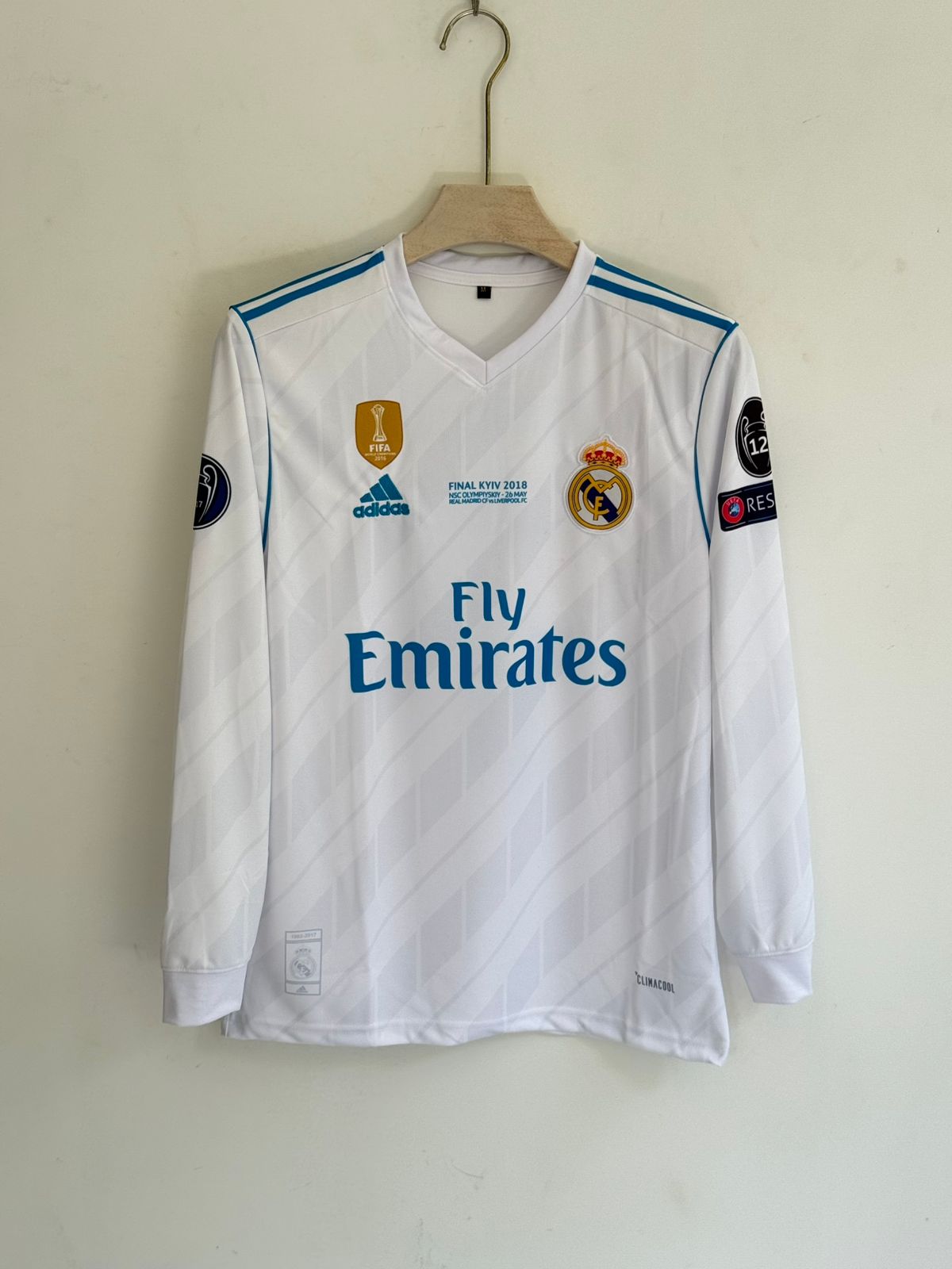 JW OG Madrid 2017-18 Home Full Sleeve Embroidery (RONALDO)(("FS RN EMBROIDERY"))