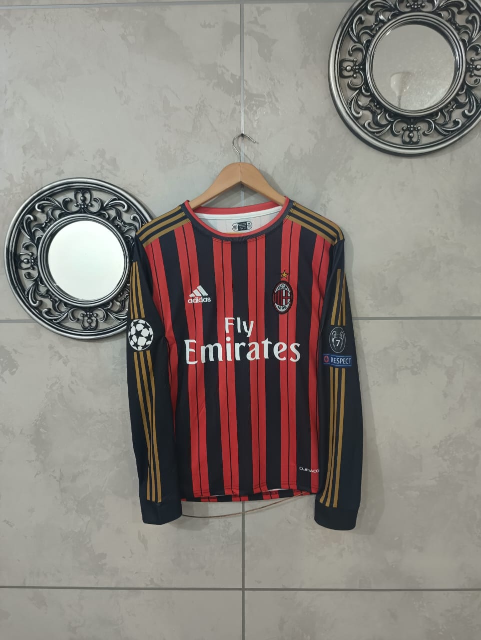 ACMILAN 2013-14 HOME RETRO FULL SLEEVE KAKA[[[A009]]](("FS RN EMBROIDERY"))