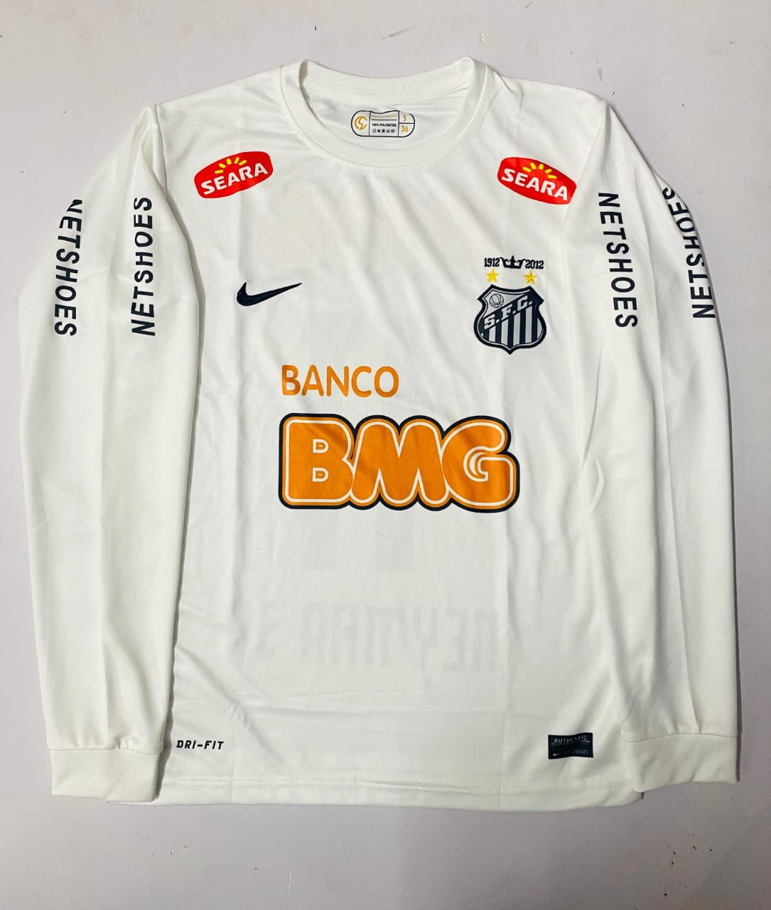 Neymar Jr. Santos FC 2011/12 Home Jersey Long Sleeve EMBROIDERY