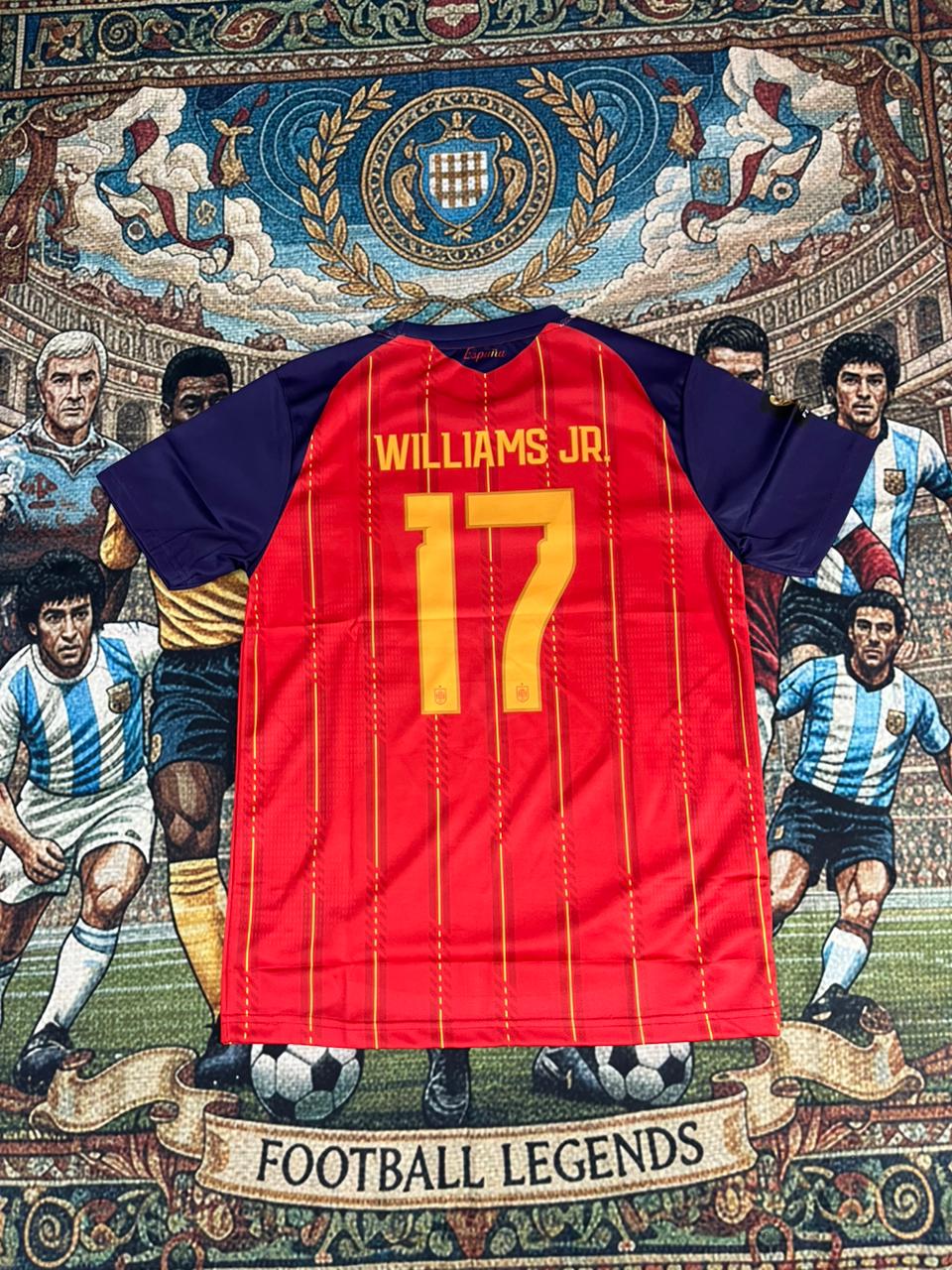 SPAIN 2026 HOME JERSEY HALF SLEEVE EMBROIDERY WILLIAMS JR