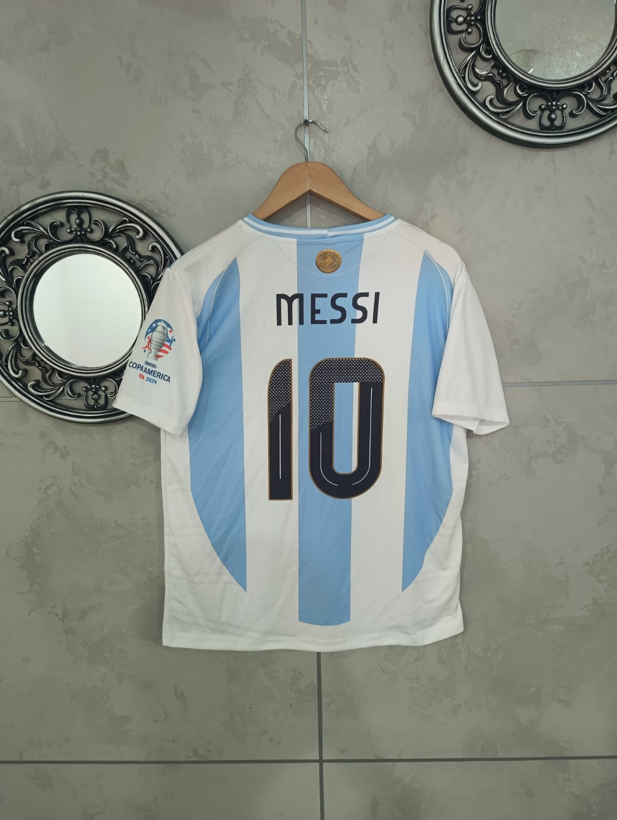 ARGENTINA INDIA TOUR HOME KIT MESSI[[[A018]]](("HS RN EMBROIDERY"))