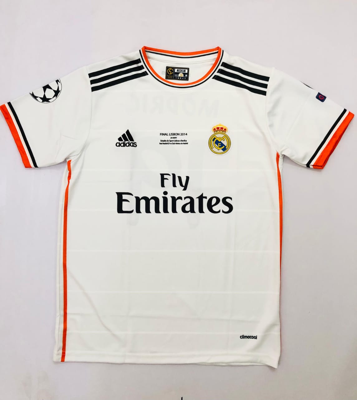 REAL MADRID 2013-14 MODRIC HALF SLEEVES [[[A044]]]((HS RN EMBROIDERY))