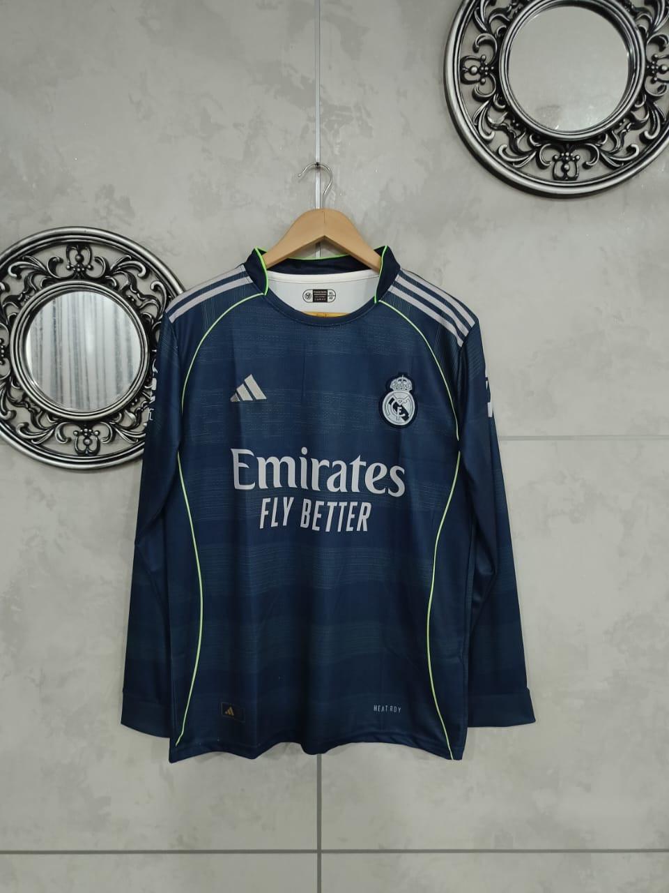 REAL MADRID 25/26 AWAY FULL SLEEVE EMBROIDERY[[[A013]]](("FSPIE")) - Jerseywala.in