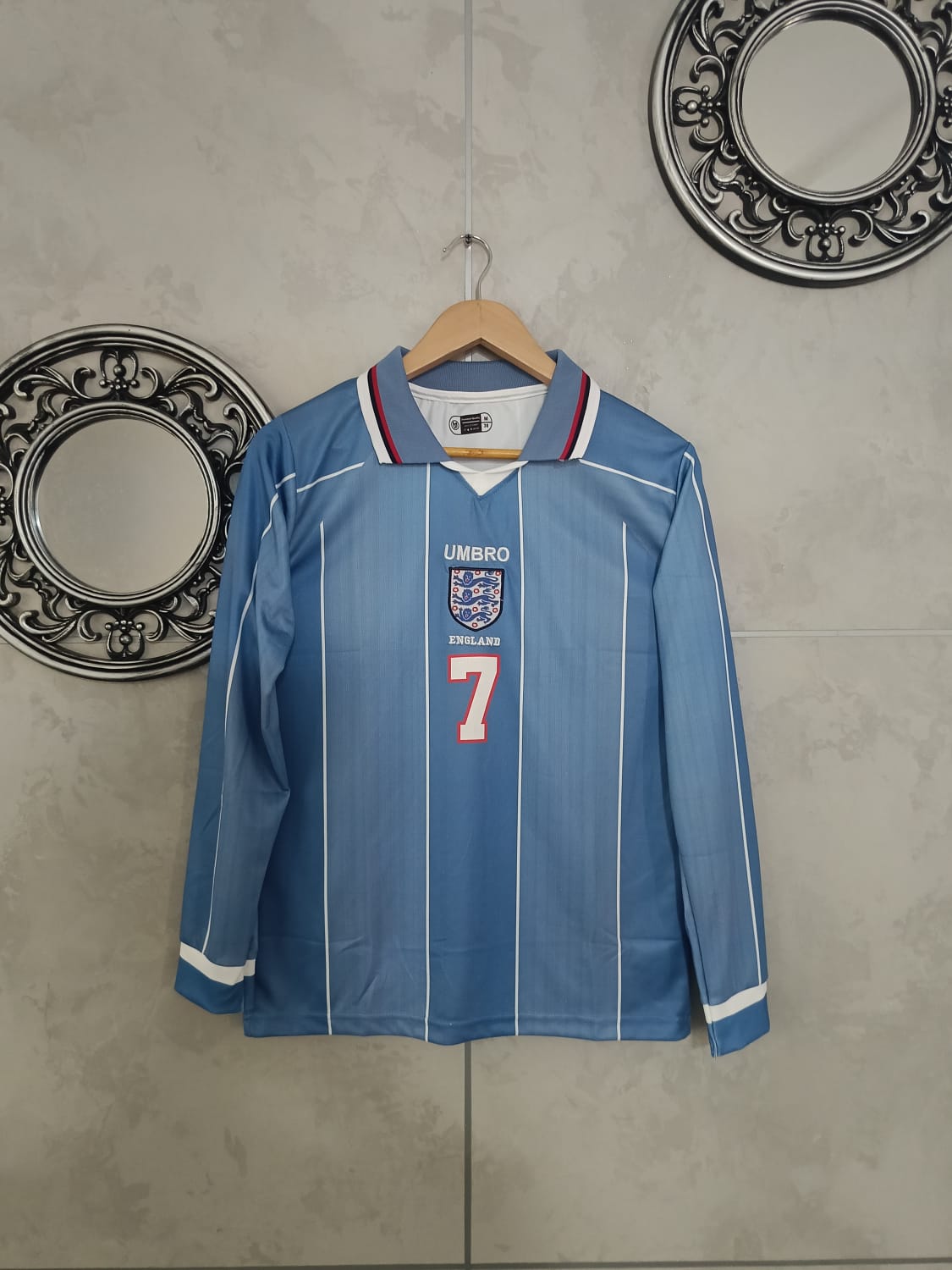 JW OG 1996 ENGLAND BECKHAM AWAY KIT FULL & HALF SLEEVE EMBROIDERY