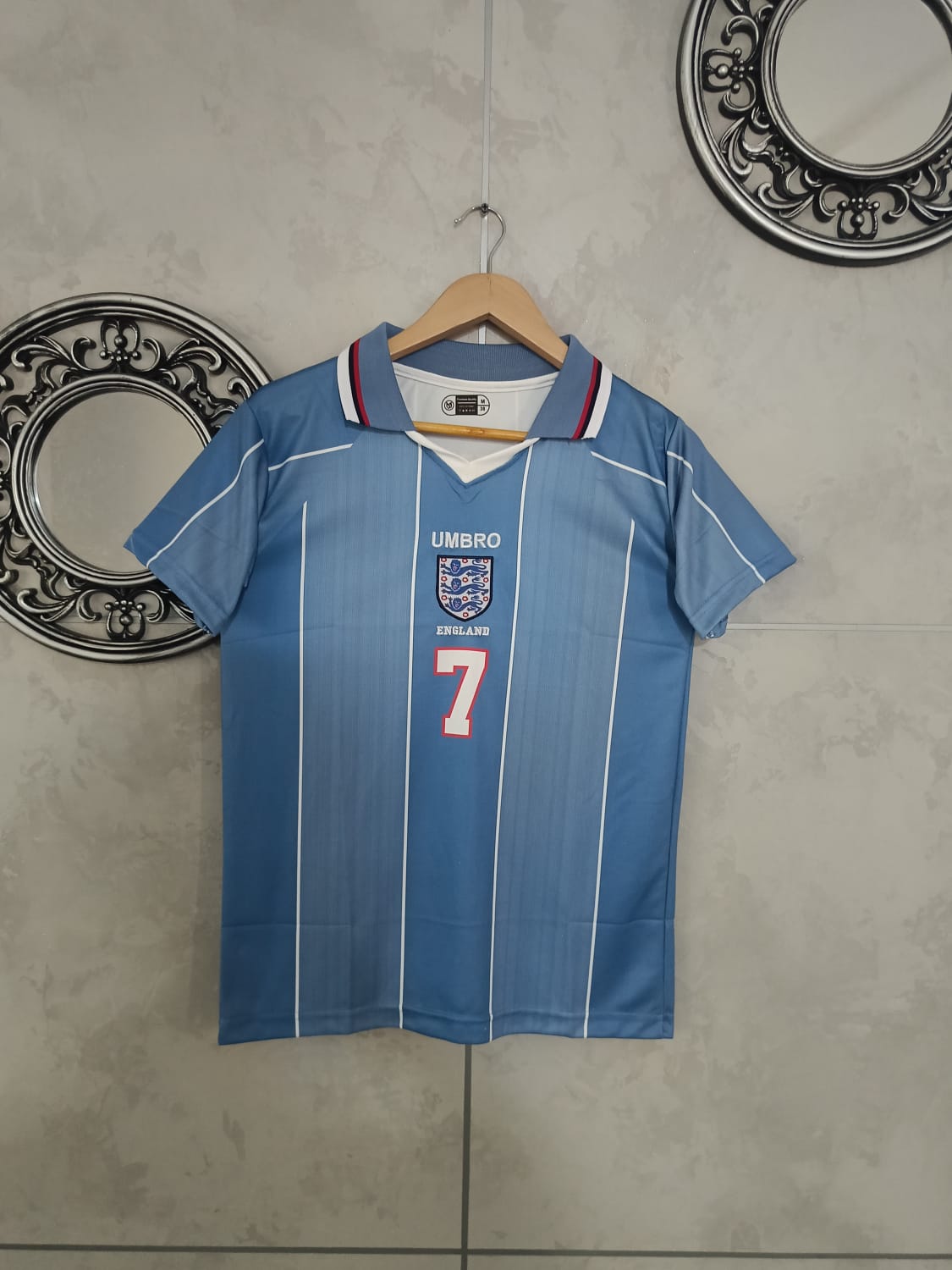 JW OG 1996 ENGLAND BECKHAM AWAY KIT FULL & HALF SLEEVE EMBROIDERY