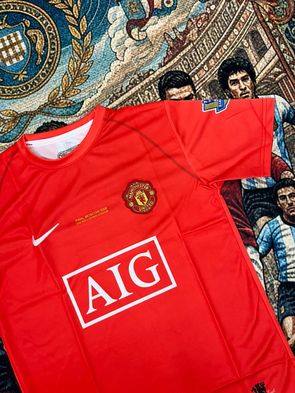 Manchester UTD 2007-08 Half Sleeve Embroidery