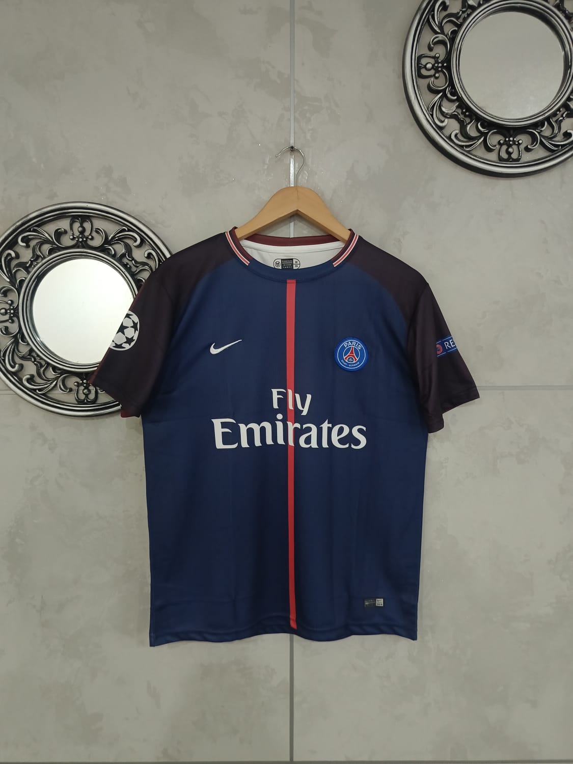(PSG) 2016/17 Home Jersey – UEFA Champions League Edition (Half Sleeve)