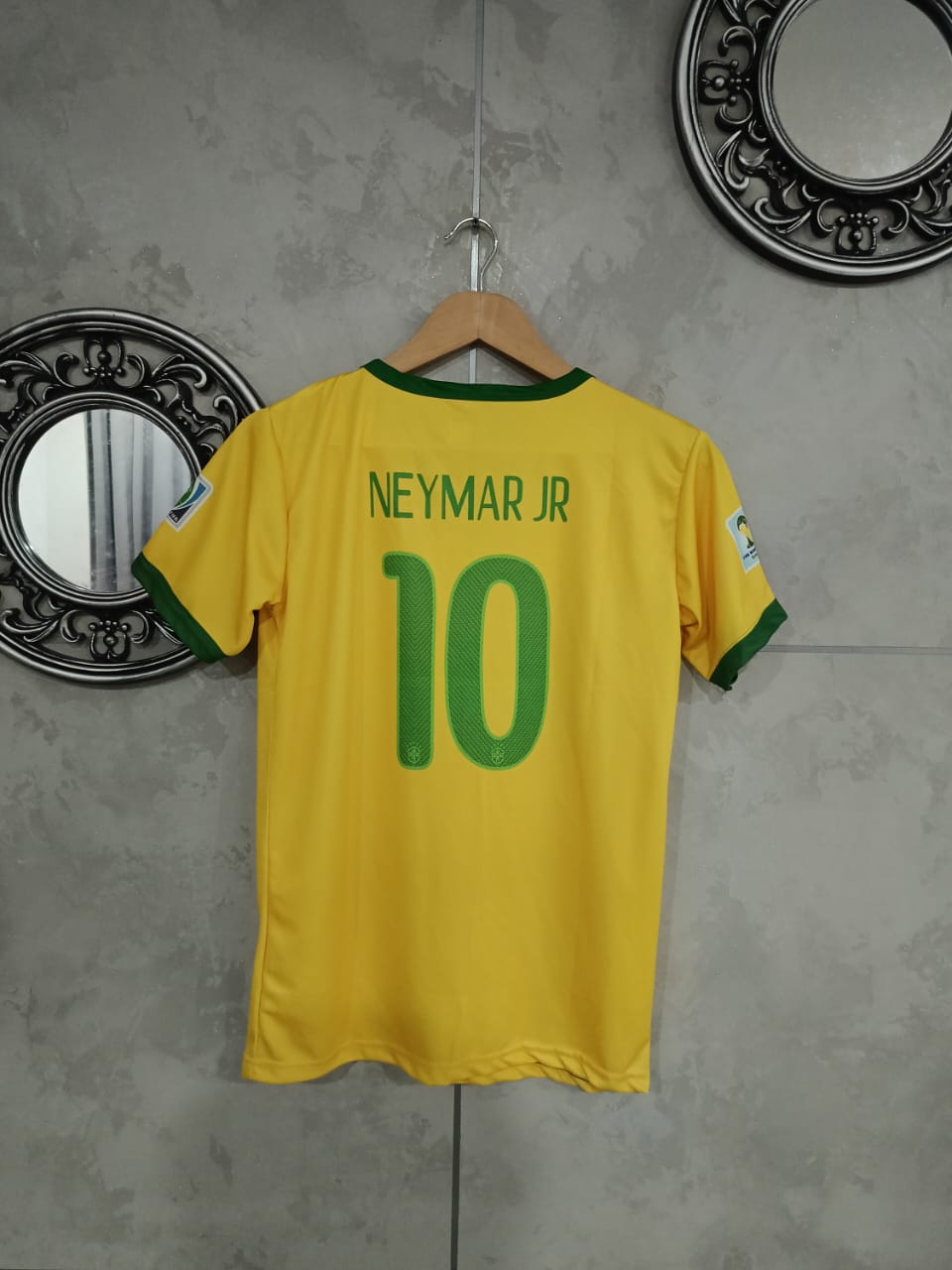 Brazil National Team 2014 Home Jersey – Neymar Jr #10 (Half Sleeve)