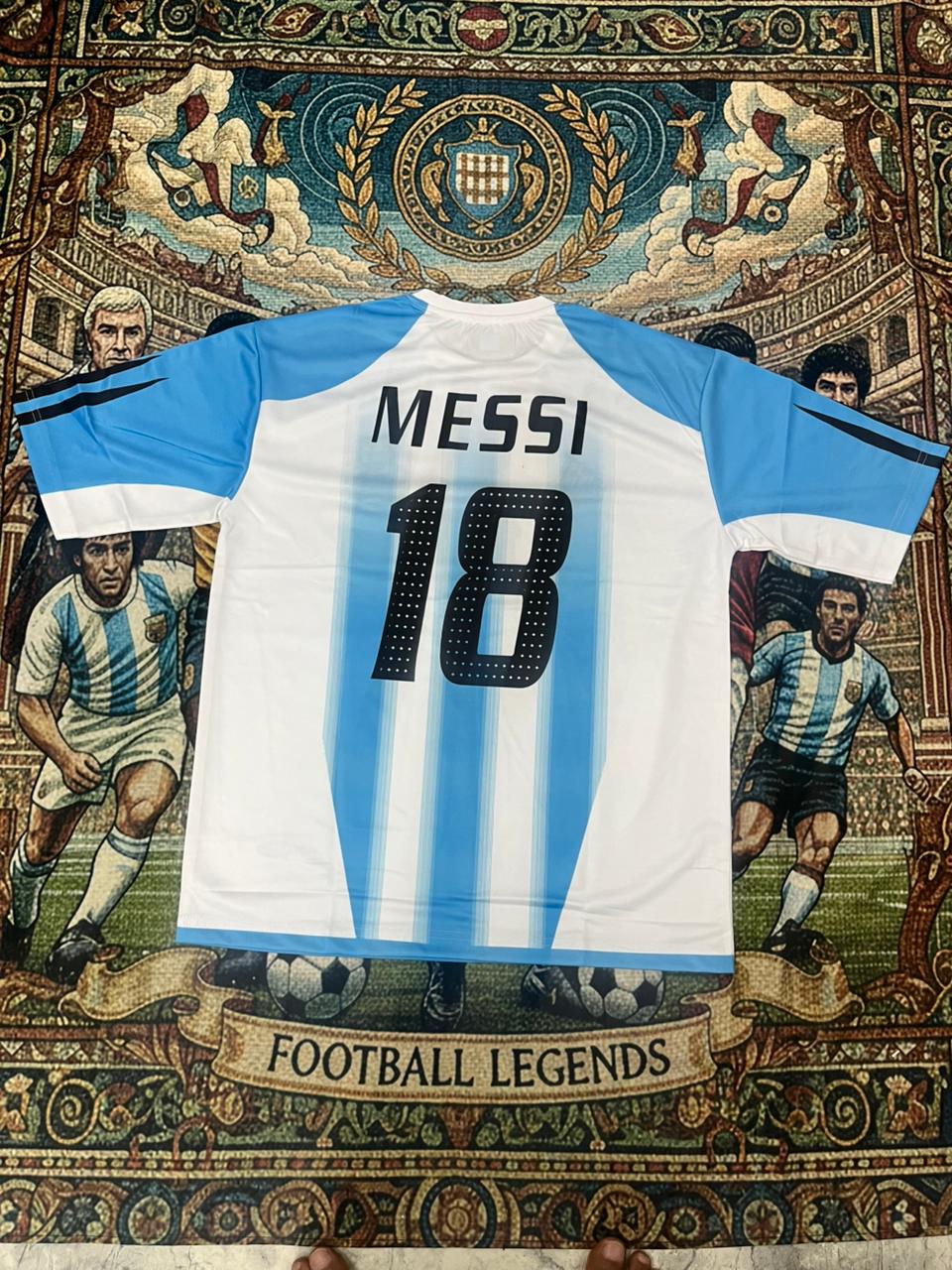 ARGENTINA VINTAGE HOME JERSEY MESSI HALF SLEEVES
