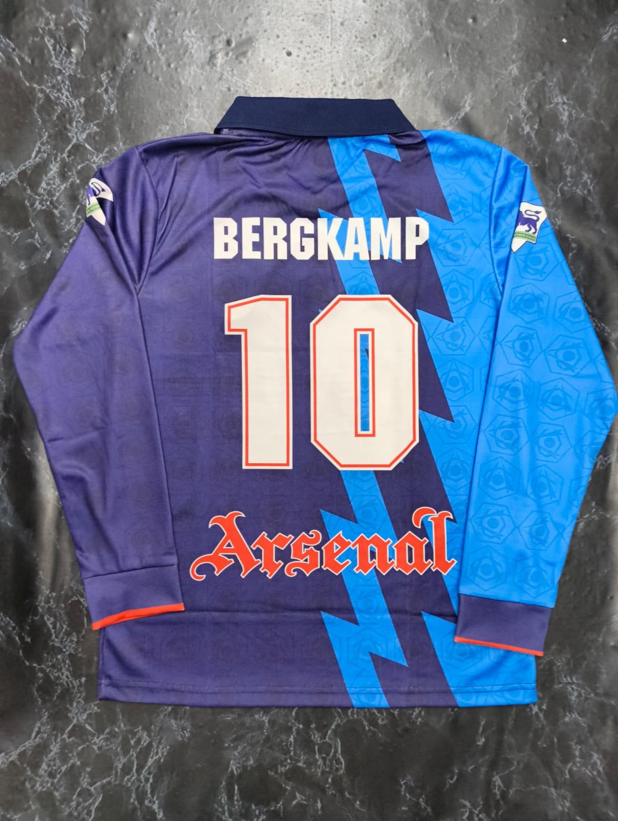 "ARSENAL 1995/96 AWAY KIT (BERGKAMP) FULL SLEEVE COLLAR EMBROIDERY  [[[A006]]] (("FSCLE")) - Jerseywala.in