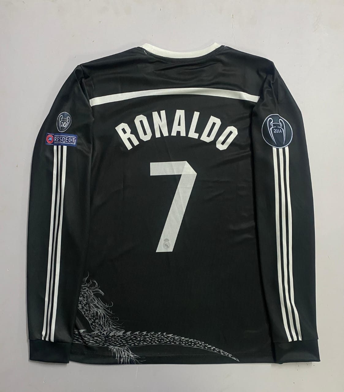 Product Real Madrid 2014/15 black dragon third kit long sleeve[[[A061]]]((FS RN EMBROIDERY))