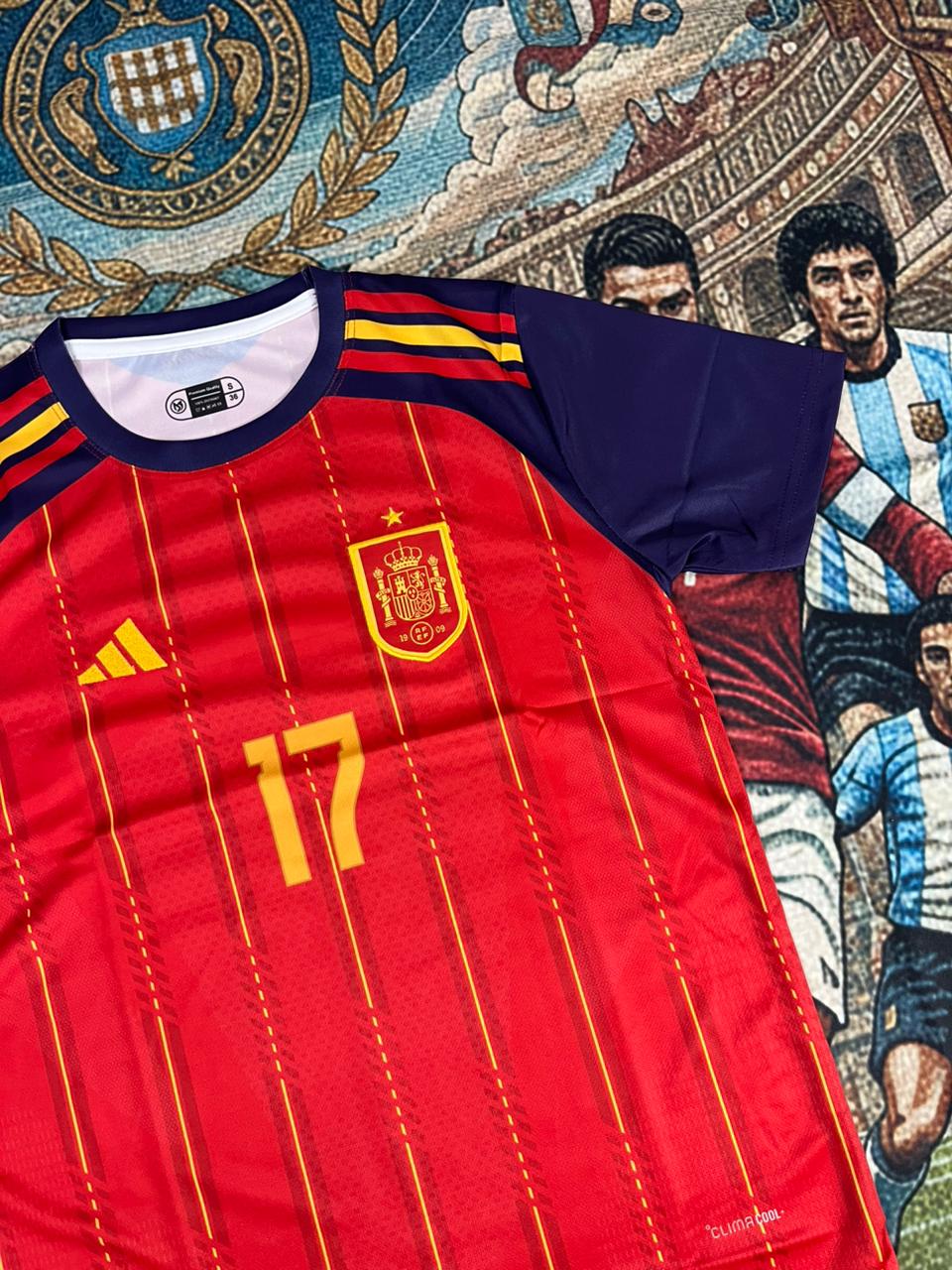 SPAIN 2026 HOME JERSEY HALF SLEEVE EMBROIDERY WILLIAMS JR